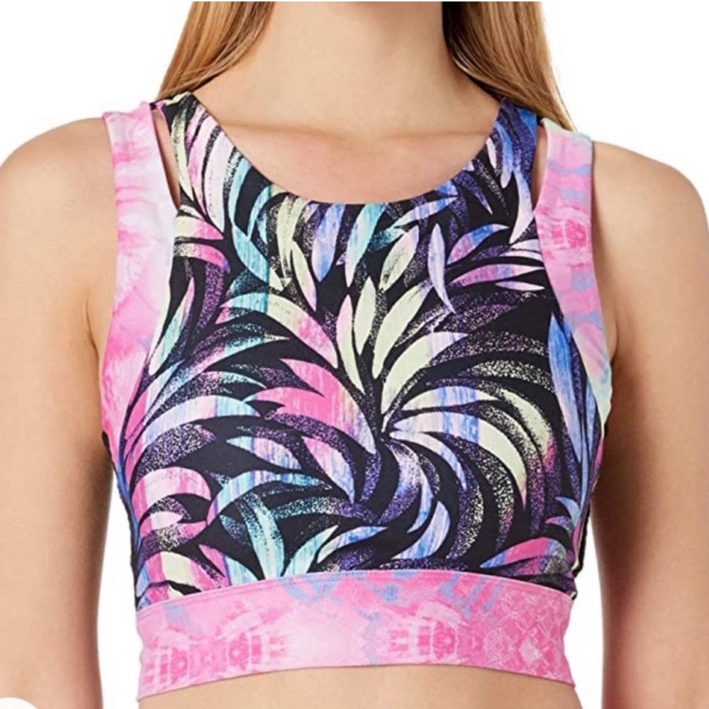 NWT Nanette Lepore Multicolor Abstract Sports Bra size small
